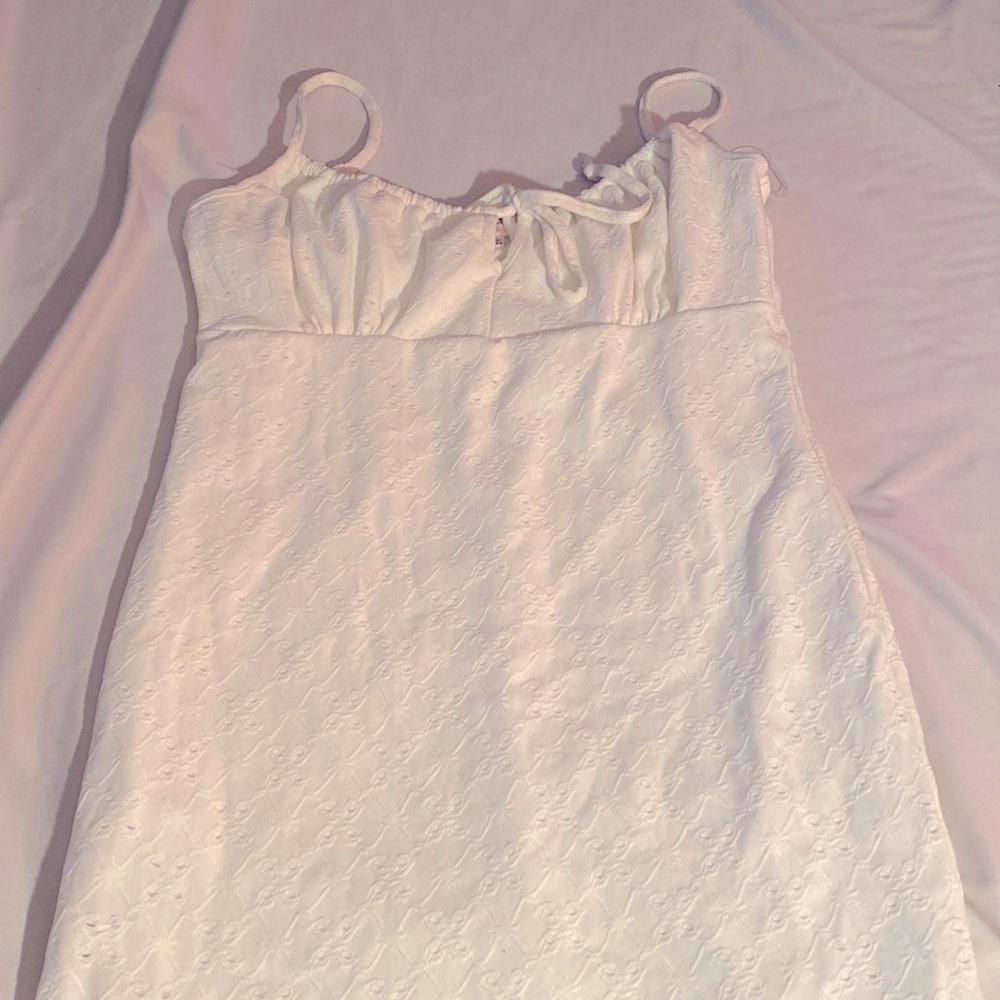 White lace detail ultra mini dress